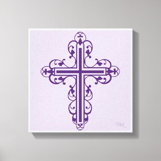Fancy Cross Design nr. 7 Paarse Canvas Afdruk (Voorkant)