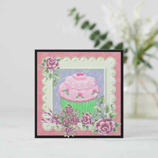 Fancy Cupcake Invitation - SRF (Debout devant)