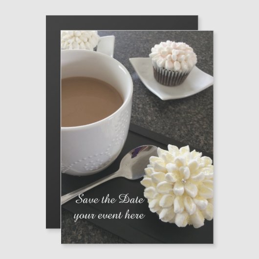 Fancy Cupcakes Event Opslaan Datum Magnetische Uitnodiging (Voorkant / Achterkant)