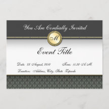 Fancy Custom Monogramme Formelle Invitation