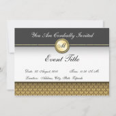 Fancy Custom Monogramme Formelle Invitation (Devant)