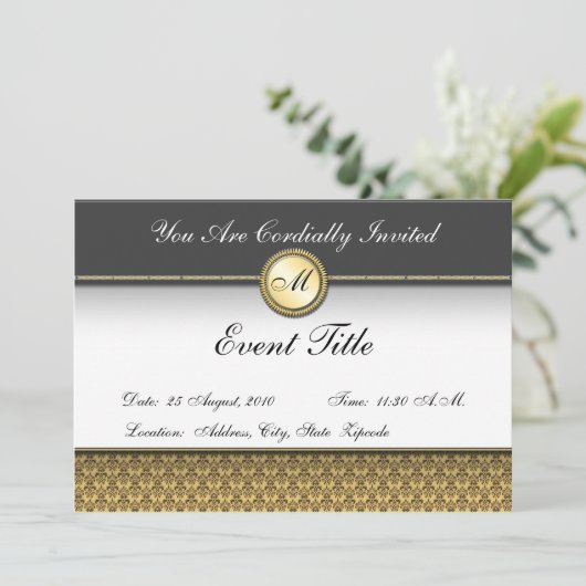 Fancy Custom Monogramme Formelle Invitation (Debout devant)