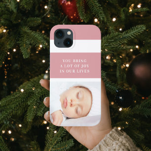 Fancy Cute Baby Foto   Roze en wit   Citaat iPhone 13 Hoesje