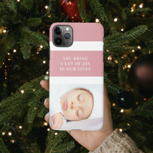 Fancy Cute Baby Foto   Roze en wit   Citaat iPhone 11Pro Max Hoesje