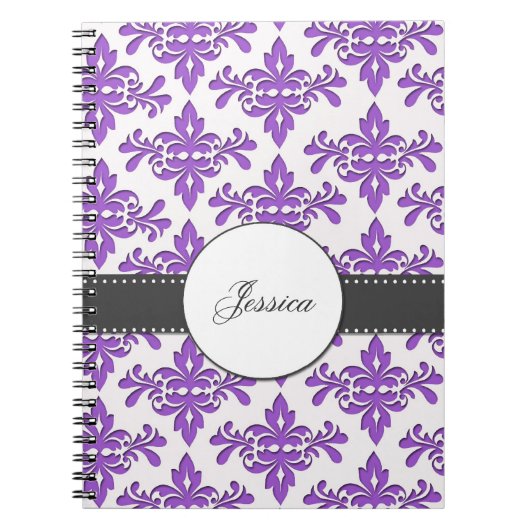 Fancy Damask Monogram Notitieboek (Voorkant)