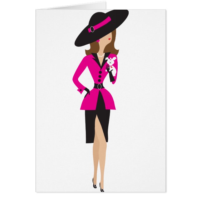 Fancy dame en puppy (Voorkant)
