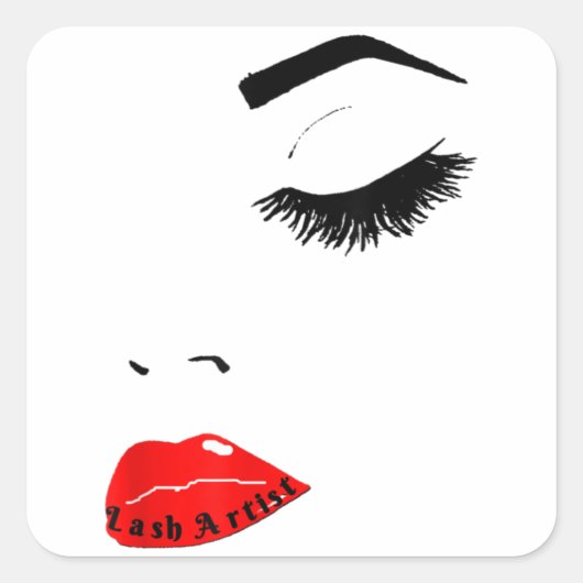 Fancy dameskeup-Lash-extensies Kunstmatige afdrukk Vierkante Sticker (Voorkant)