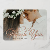 Fancy dank u bruiloft foto folie uitnodiging (Voorkant)