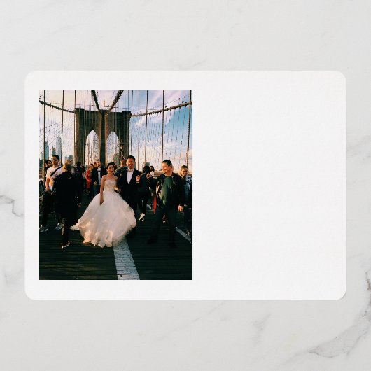 Fancy dank u bruiloft foto folie uitnodiging (Achterkant)