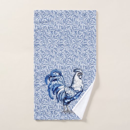 Fancy Delfts Blauwe en Witte Roosterkip Bad Handdoek (Handdoek)