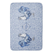 Fancy Delfts Blauwe en Witte Roosterkip Badmat (Voorkant Verticaal)