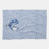 Fancy Delfts Blauwe en Witte Roosterkip Theedoek (Horizontaal)