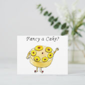 Fancy een Cake Funny Pineapple ondersteboven Weird Briefkaart (Staand voorkant)