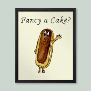 Fancy een Cake Grappige Chocolade Eclair Quirkige  Poster