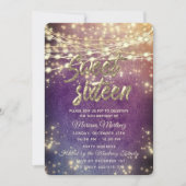 Fancy elegant String licht gouden vonk aan Kaart (Voorkant)