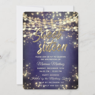 Fancy elegant String licht gouden vonk aan Kaart