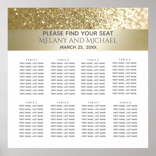 Fancy elegante, moderne gouden streep poster (Voorkant)