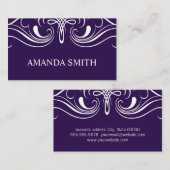 Fancy elementen Eenvoudig donker Paars Visitekaartje (Voorkant / Achterkant)