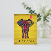 Fancy Elephant Design Bold Heldere Kleur | Thailan Briefkaart (Staand voorkant)