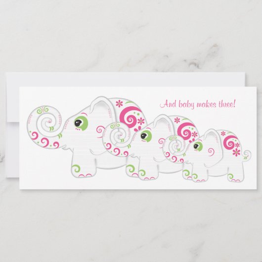 Fancy Elephant sur Parade Baby shower Invitation (Dos)