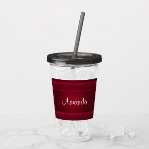 Fancy en elegante rode achtergrond stijlvol acryl drinkbeker