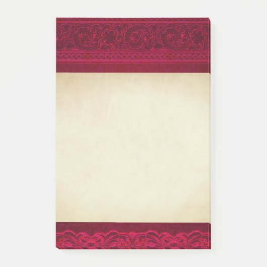 Fancy en elegante rode achtergrond stijlvol post-it® notes (Voorkant)