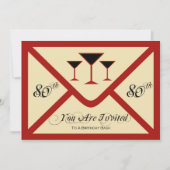 Fancy en Fun 80th Birthday Party Invitation Kaart (Voorkant)