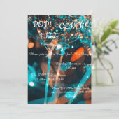 Fancy en vun nieuwjaarsuitnodiging kaart (Staand voorkant)