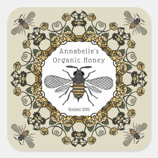 Fancy Étiquette de miel victorien Personnaliser (Devant)