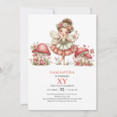 Fancy Fairy 4e Verjaardag Pastel Roze Bloemen Uitn Kaart (Voorkant)