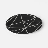 Fancy Faux Folie Zilver & Zwart geometrisch patroo Papieren Bordje (Gekanteld)