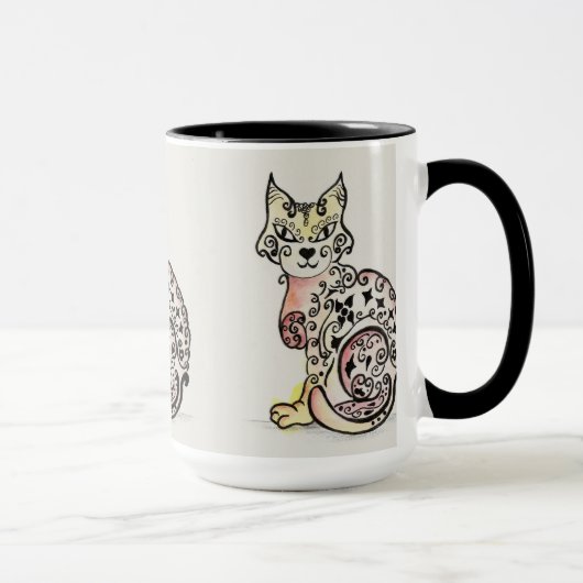 Fancy Feline design sur une tasse (Droite)