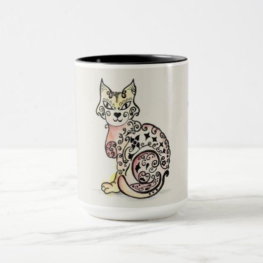 Fancy Feline design sur une tasse (Centre)