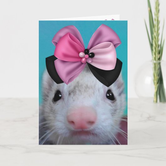 Fancy Ferret Birthday Kaart (Voorkant)