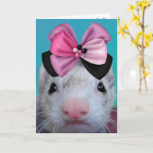 Fancy Ferret Birthday Kaart (Gele Bloem)