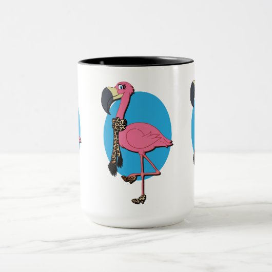 Fancy Flamingo 15 oz Combo Mok (Midden)