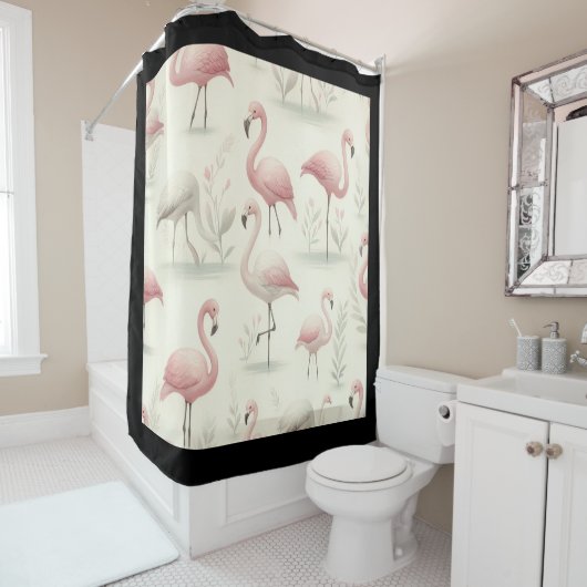 Fancy Flamingo Douchegordijn (In situ)