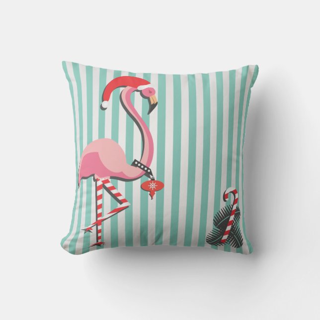 Fancy Flamingo Ready voor Kerstmis Kussen (Voorkant)