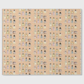 Fancy flespatroon cadeaupapier (Vlak)