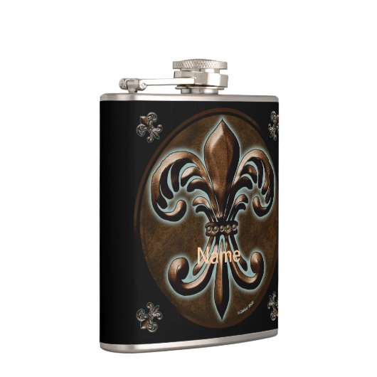 Fancy Fleur De Lis-kolf Heupfles (Rechts)