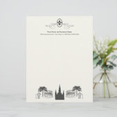 Fancy Fleur de Lis New Orleans Scene Briefhoofd (Staand voorkant)