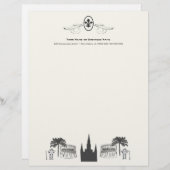 Fancy Fleur de Lis New Orleans Scene Briefhoofd (Voorkant / Achterkant)