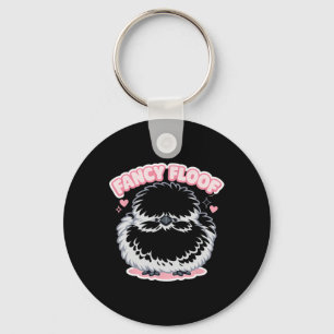 Fancy Floof Zijdehen Kip Cute Fluffy Hen Grafisch Sleutelhanger