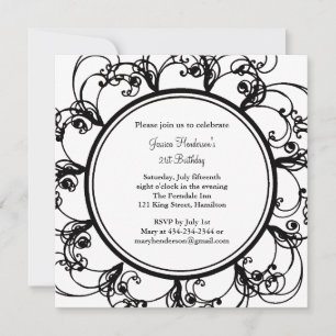 Fancy Floral 21e anniversaire Invitation