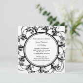 Fancy Floral 21st Birthday Invite Kaart (Staand voorkant)