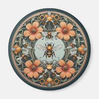 Fancy Floral Bee-utiful Bee  Magneet