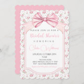Fancy Floral Bow Bridal Show Invitation (Devant / Derrière)