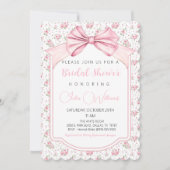 Fancy Floral Bow Bridal Show Invitation (Devant)