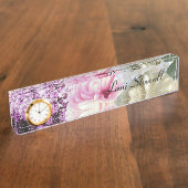 Fancy Floral Desk Nom Plaque (Taille)