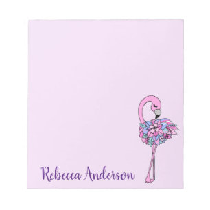 Fancy Floral Flamingo Notitieblok